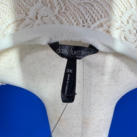 👗NWT🤩|•DAISY FUENTES•| Pretty Ivory Crochet Lace Shift Dress Size 3X - Picture 8 of 13